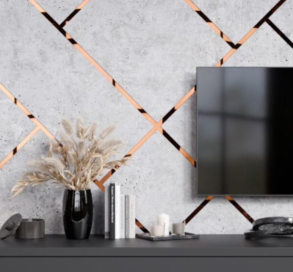 Samolepiaci kovový dekoračný pás plochý - medená lesklá 600 x 1 cm