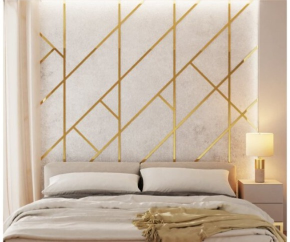 Kovová dekoračná lišta plochá zlatá lesklá 270cm