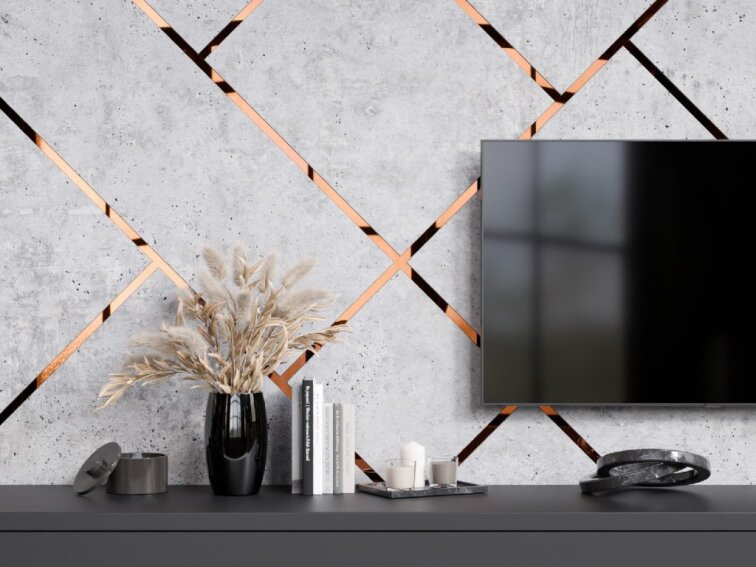 Samolepiaci kovový dekoračný pás plochý - medená lesklá 600 x 2 cm