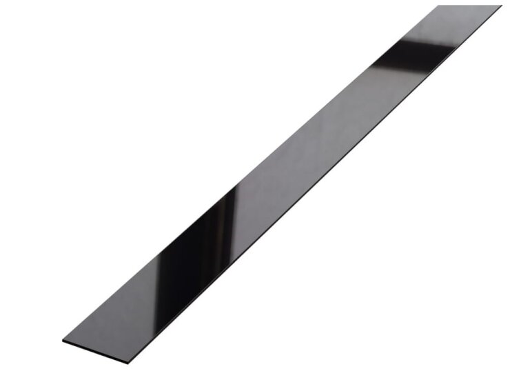 Kovová dekoračná lišta plochá čierna lesklá 270cm