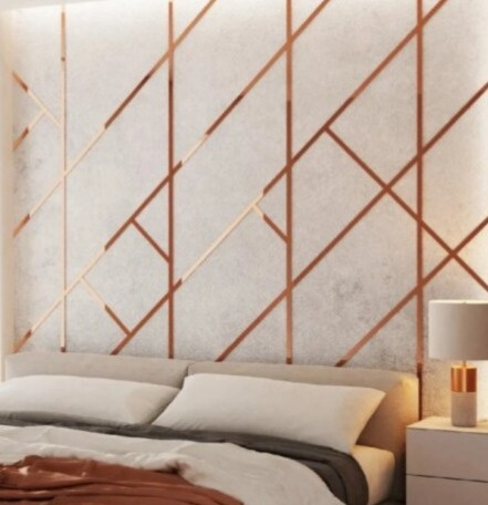 Kovová dekoračná lišta plochá medená lesklá 270cm