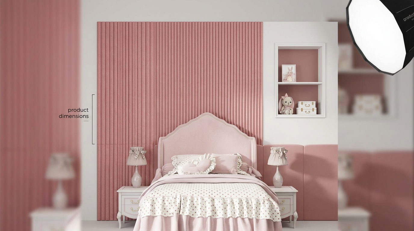 Samolepiaci zamatový 3D panel 27,5 x 76 cm VEL904 ružový