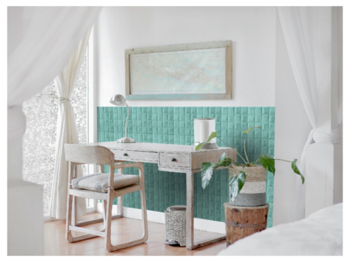 Samolepiaci zamatový 3D panel 69 x 140 cm VEL009 aquamarín