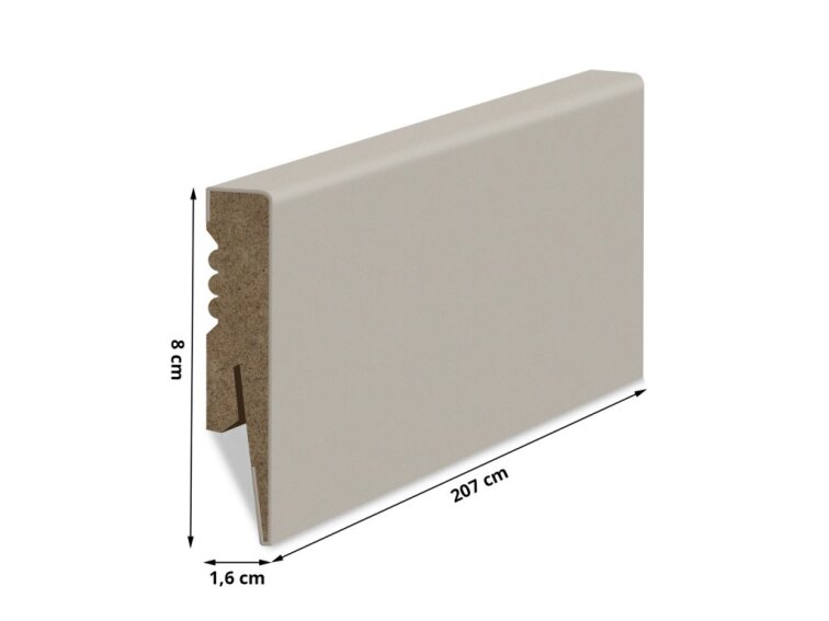 Podlahová lišta MDF - kašmír 8x1,6cm