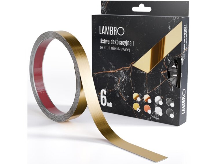 Samolepiaci kovový dekoračný pás plochý - zlatá matná 600 x 1 cm