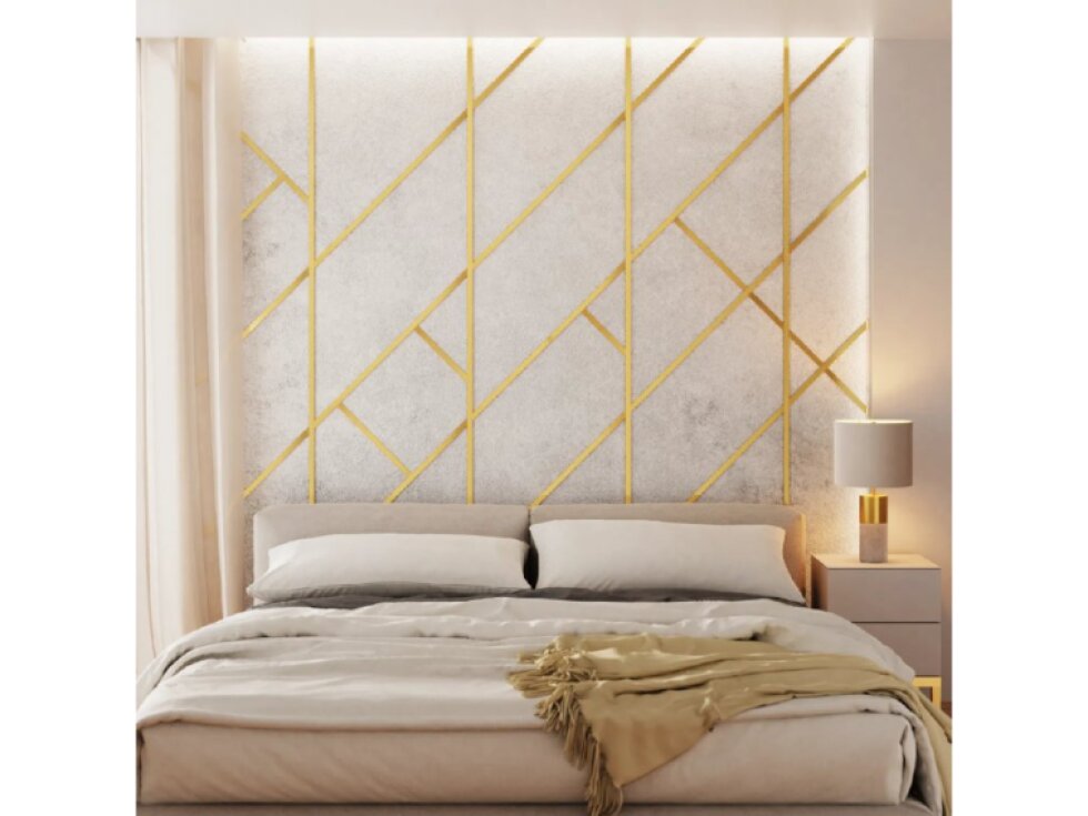 Kovová dekoračná lišta plochá zlatá matná 270cm