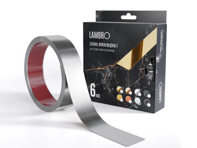 Samolepiaci kovový dekoračný pás plochý - strieborná matná 600 x 3,8 cm