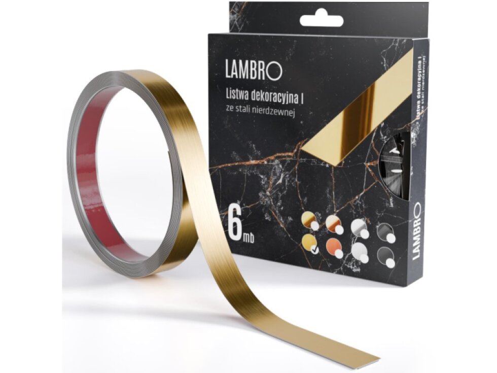 Samolepiaci kovový dekoračný pás plochý - zlatá lesklá 600 x 2 cm