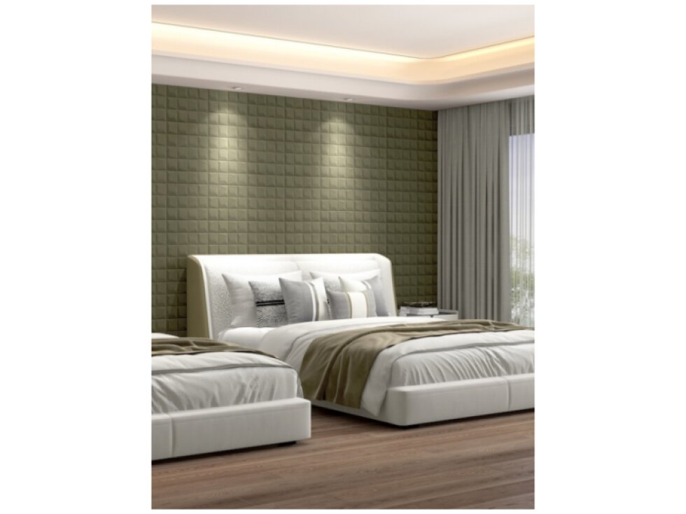 Samolepiaci zamatový 3D panel 69 x 140 cm VEL006 olivový