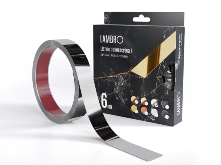 Samolepiaci kovový dekoračný pás plochý - strieborná lesklá 600 x 2,8 cm