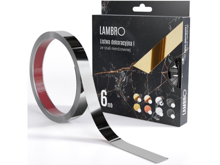 Samolepiaci kovový dekoračný pás plochý - strieborná lesklá 600 x 2 cm