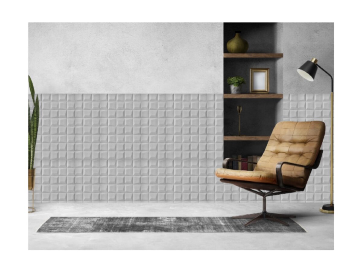 Samolepiaci koženkový 3D panel 69 x 140 cm LEA007 šedý