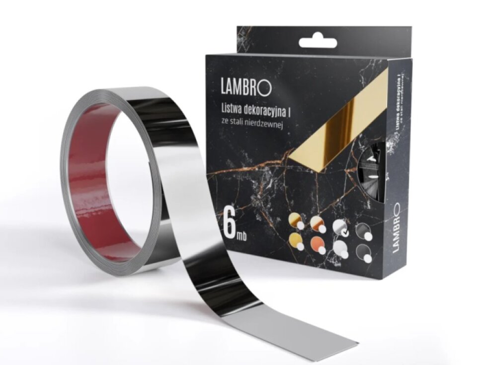 Samolepiaci kovový dekoračný pás plochý - strieborná lesklá 600 x 3,8 cm