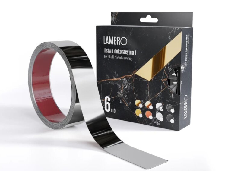 Samolepiaci kovový dekoračný pás plochý - strieborná lesklá 600 x 3,8 cm