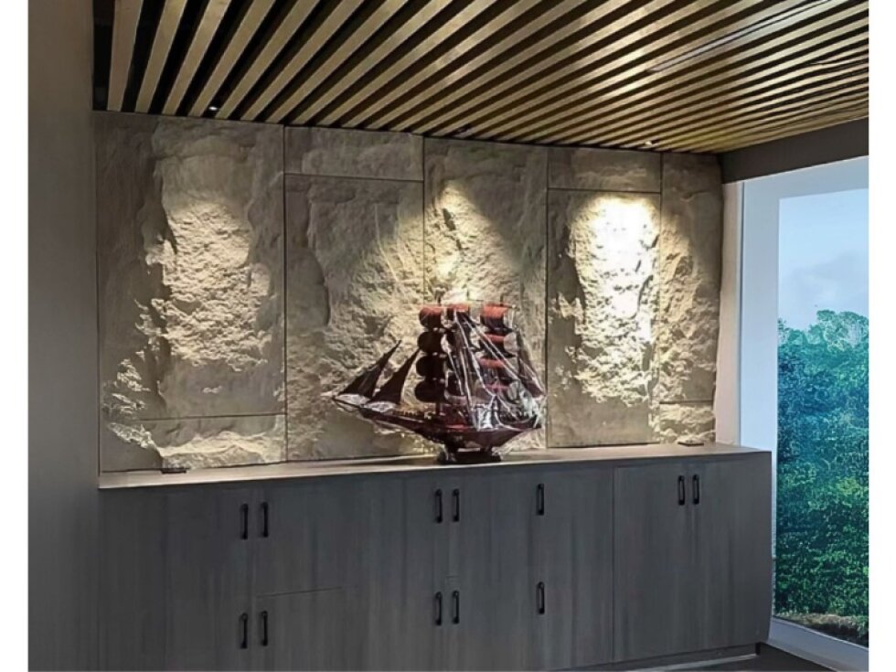 PU 3D panel Vinson S4 – dekoratívny obklad s efektom kameňa (60x120cm)