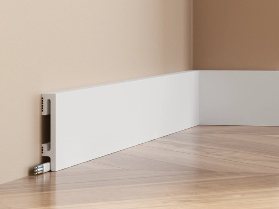 Podlahová lišta DuroFit - PF081 - biela