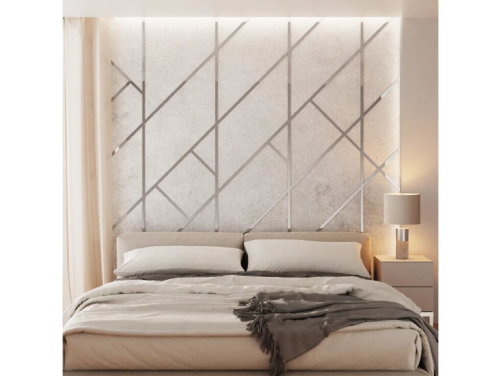 Kovová dekoračná lišta plochá strieborná lesklá 270cm