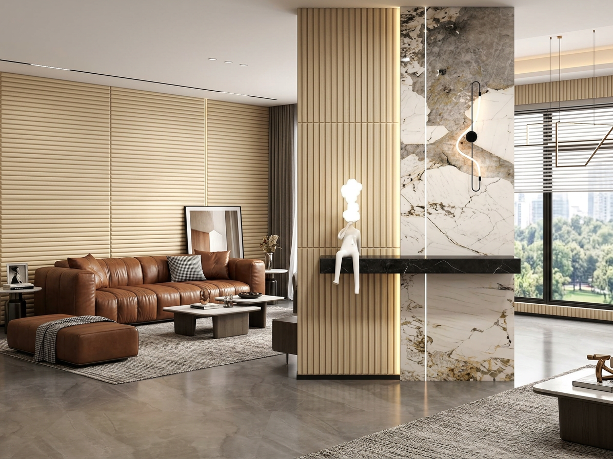 Samolepiaci koženkový 3D panel 69 x 150 cm LEA003 béžový