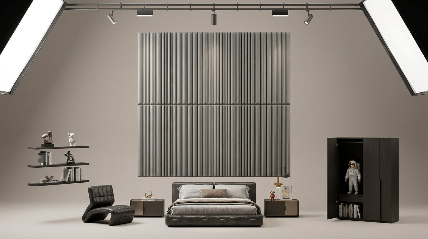 Samolepiaci koženkový 3D panel 69 x 150 cm LEA012 šedý