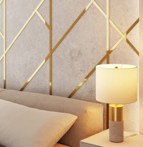 Kovová dekoračná lišta plochá zlatá lesklá 270cm