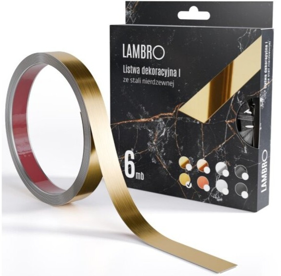 Samolepiaci kovový dekoračný pás plochý - zlatá matná 600 x 2 cm