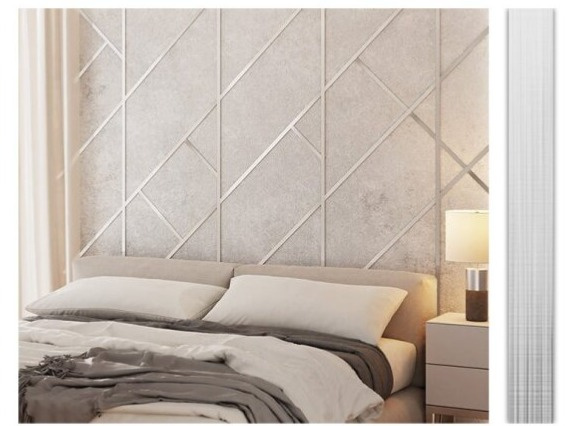 Kovová dekoračná lišta plochá strieborná matná 270cm