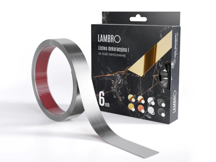 Samolepiaci kovový dekoračný pás plochý - strieborná matná 600 x 2,8 cm