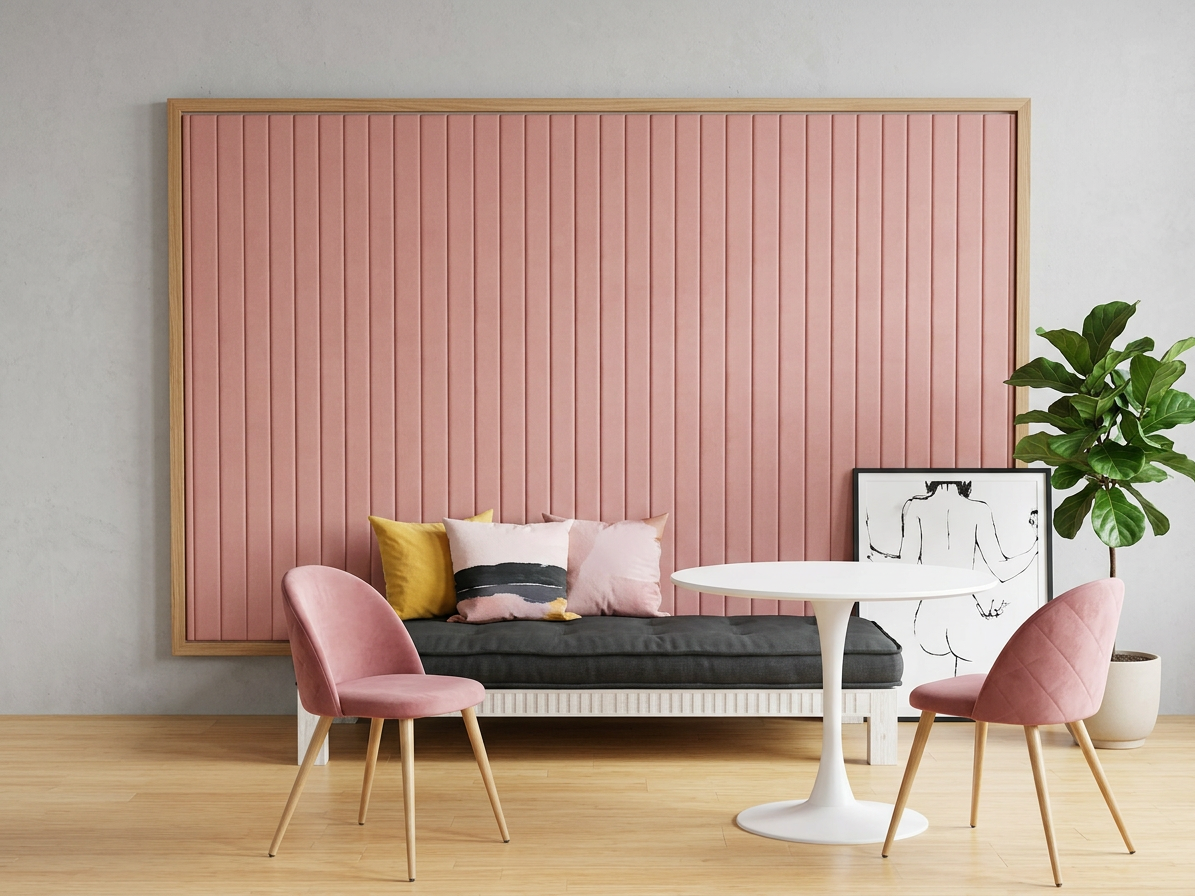 Samolepiaci zamatový 3D panel 69 x 140 cm VEL002 ružový