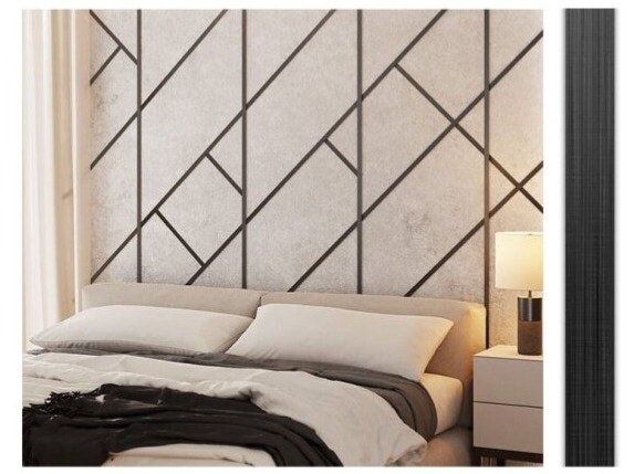 Kovová dekoračná lišta plochá čierna matná 270cm