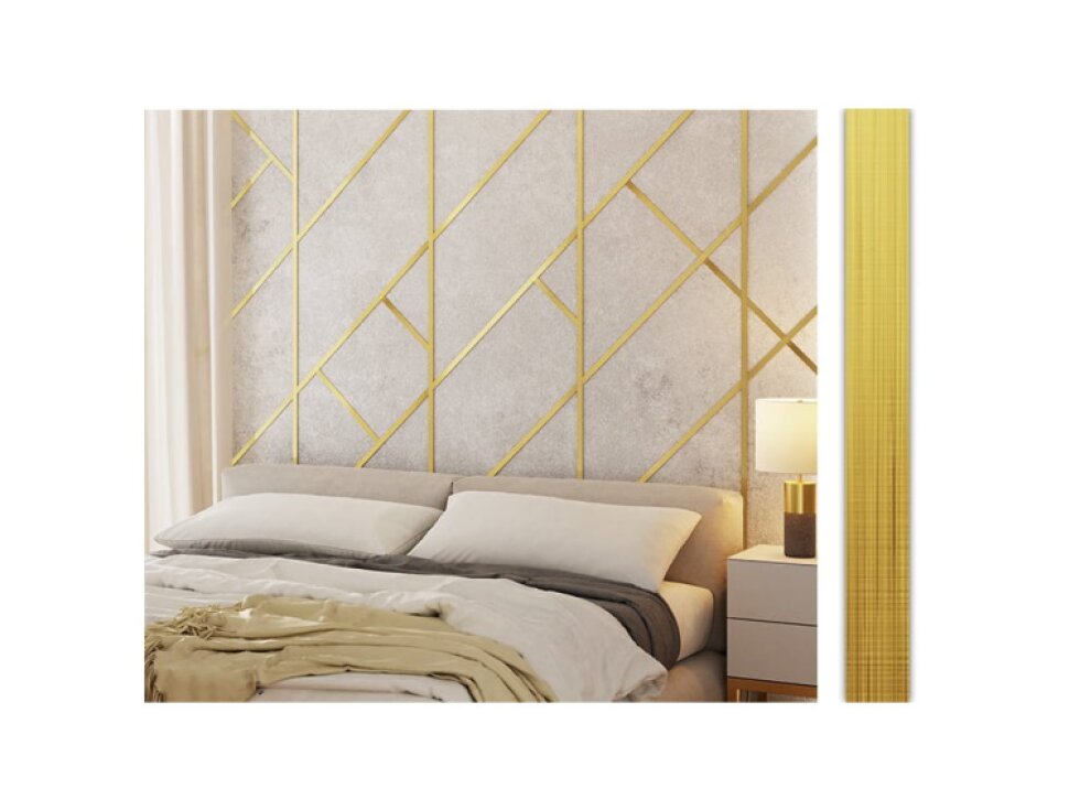 Kovová dekoračná lišta plochá zlatá matná 270cm