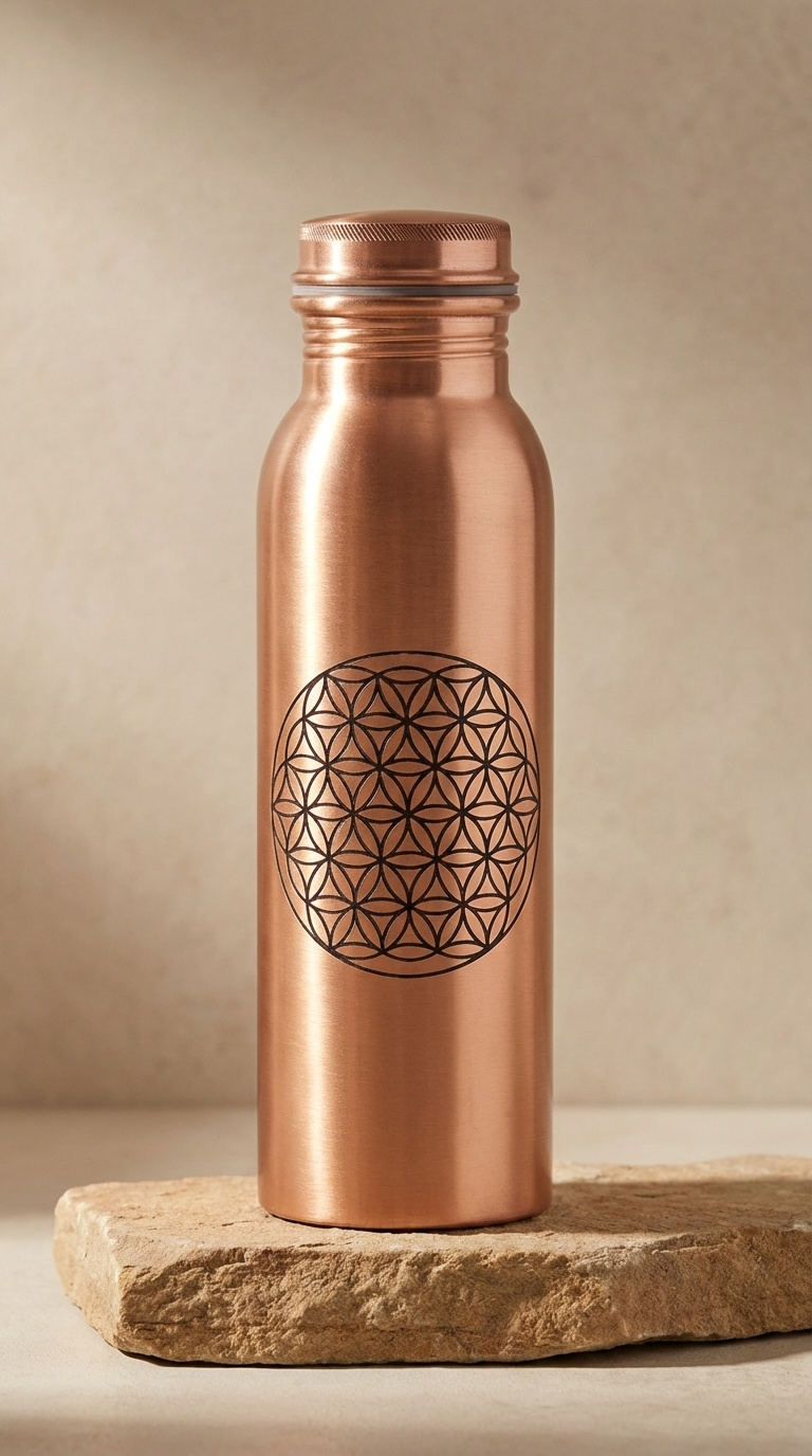 Medená fľaša Kvet života — 750ml