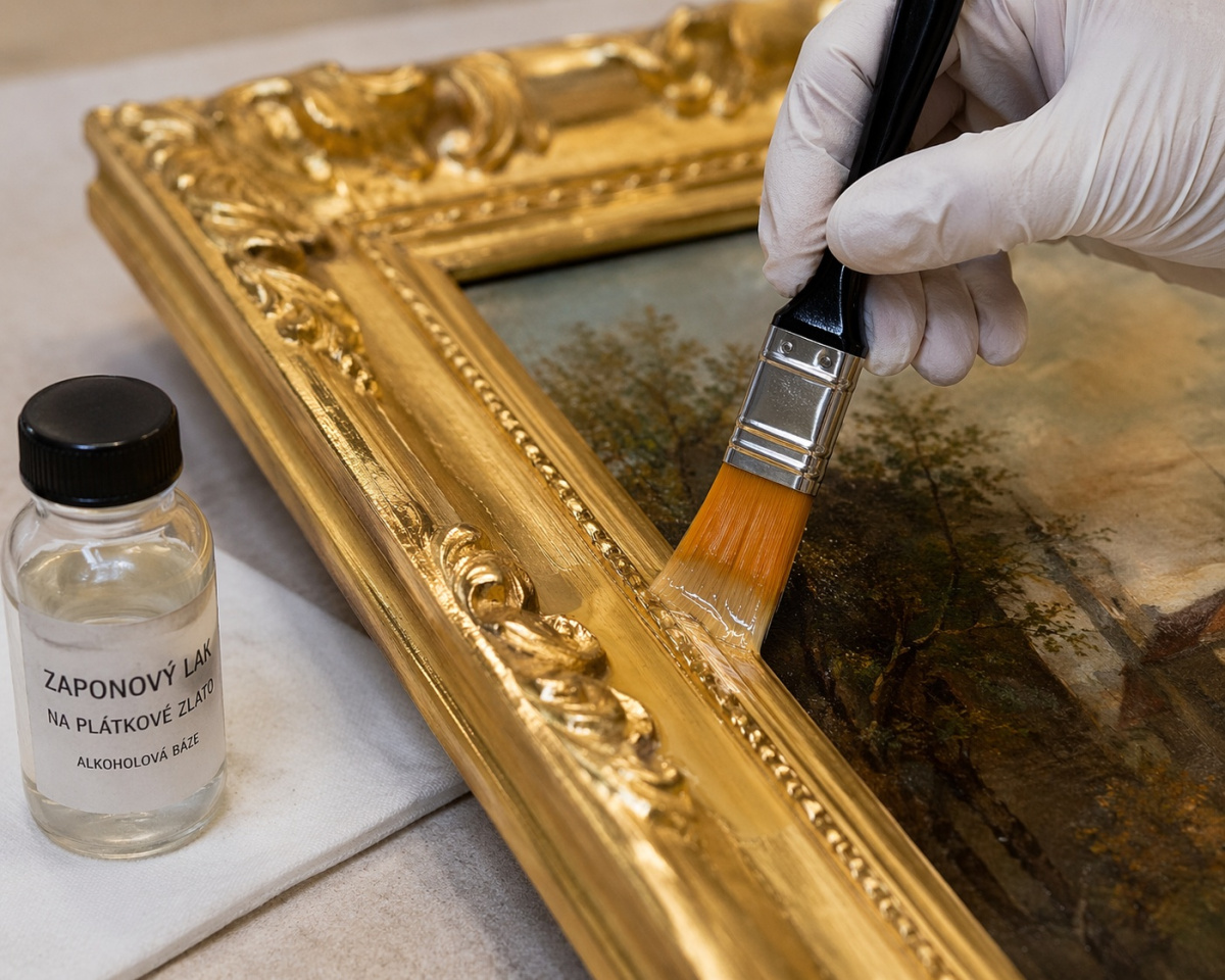 Zaponový lak na plátkové zlato