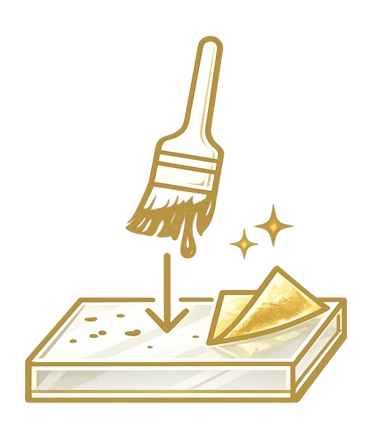 Želatinové plátky, pro zlacení na sklo