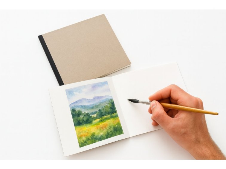 Skicák, ruční papír 21x21 cm, 144 stran, papír gramáž 100 g