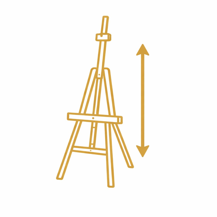 Ateliérový malířský stojan, pojízdný