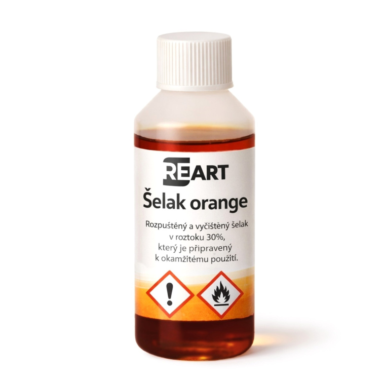 Šelaková politura, Orange s voskem, 30 % roztok