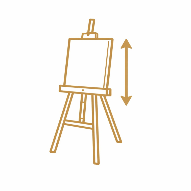 Malířský stojan s posuvnou spodní lištou