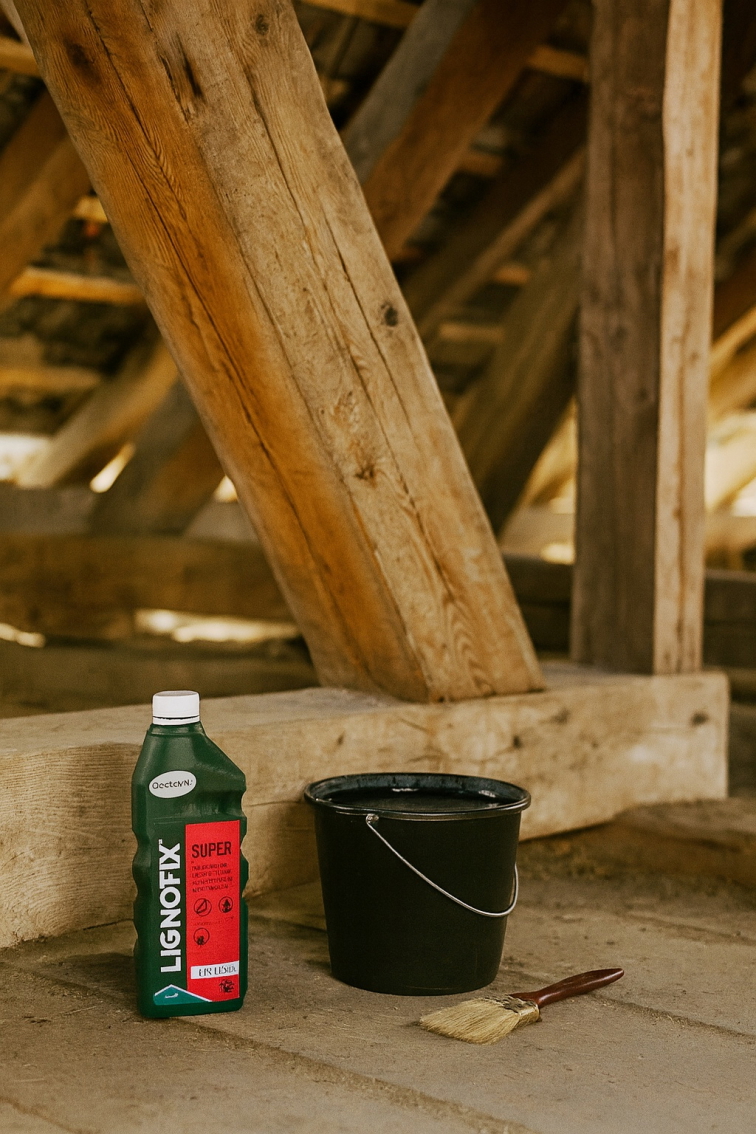 Lignofix SUPER - likvidace dřevokazných hub (dřevomorka)
