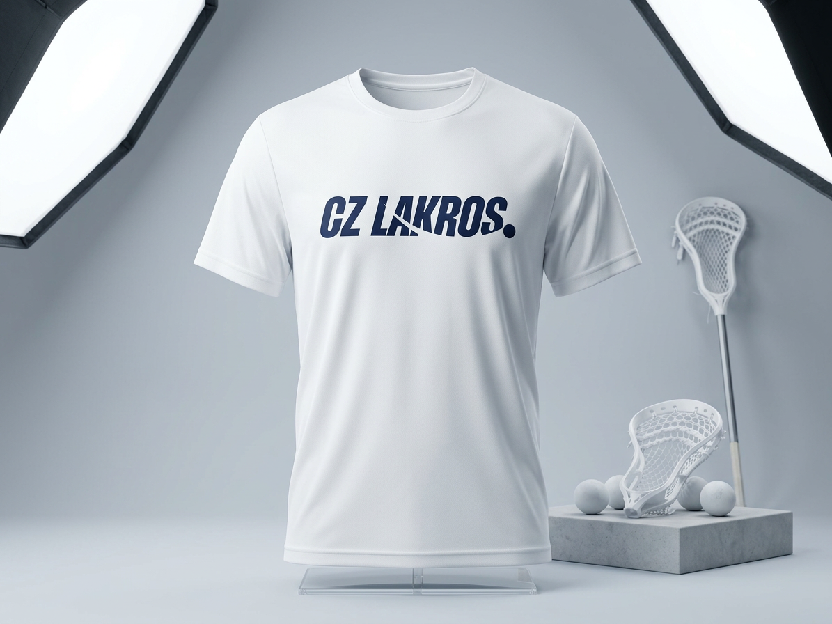 Dětské sportovní triko CZ Lakros s logem – bílé