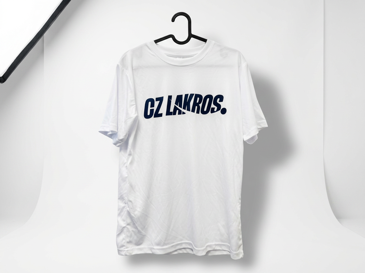 Unisex sportovní tričko CZ Lakros bílé – 100% polyester