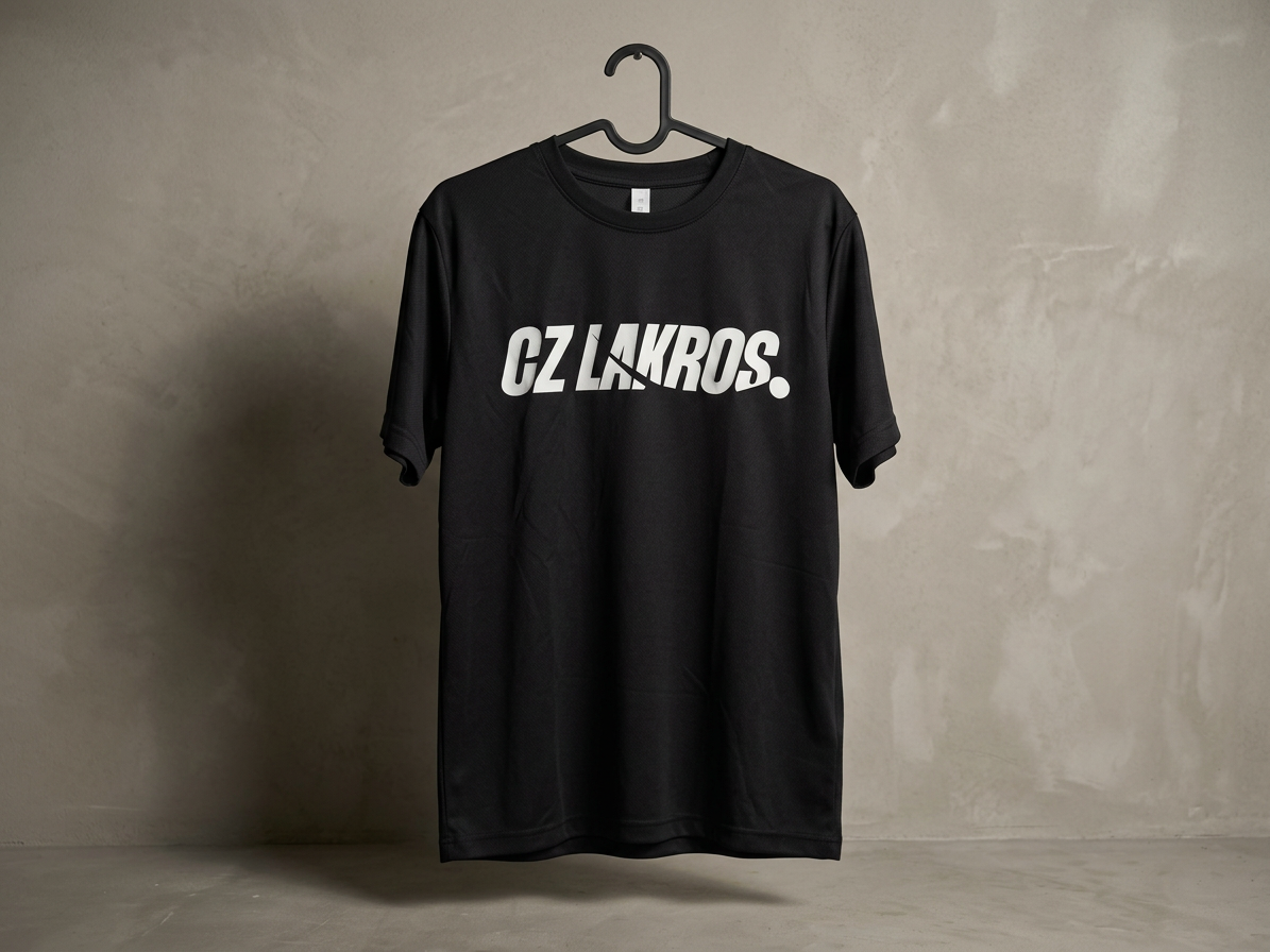 Unisex sportovní tričko CZ Lakros černé – 100% polyester
