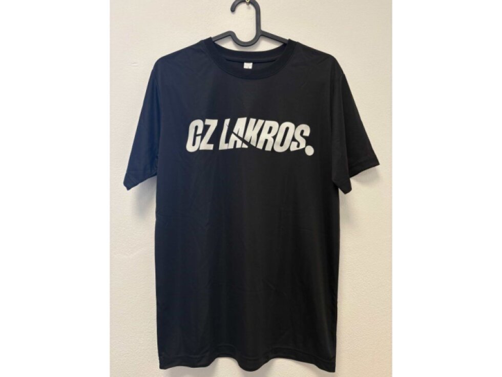 Unisex sportovní tričko CZ Lakros černé – 100% polyester