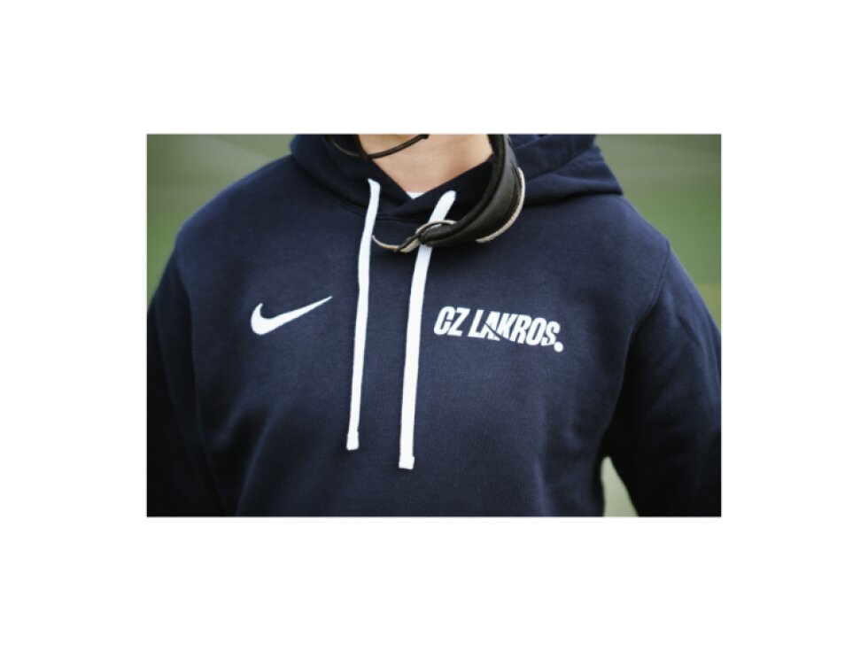 Nike CZ Lakros modrá mikina klokanka s kapucí