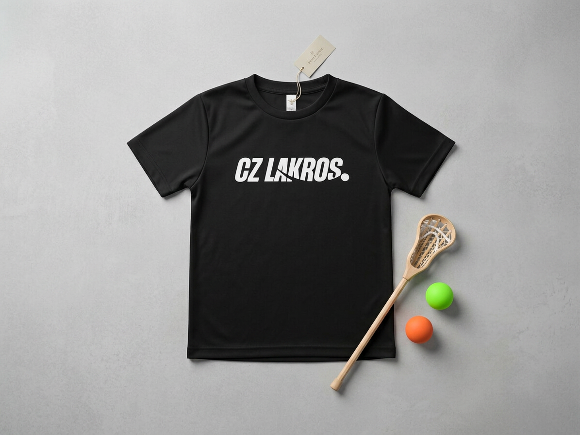 Dětské sportovní tričko CZ Lakros 100% polyester – černé