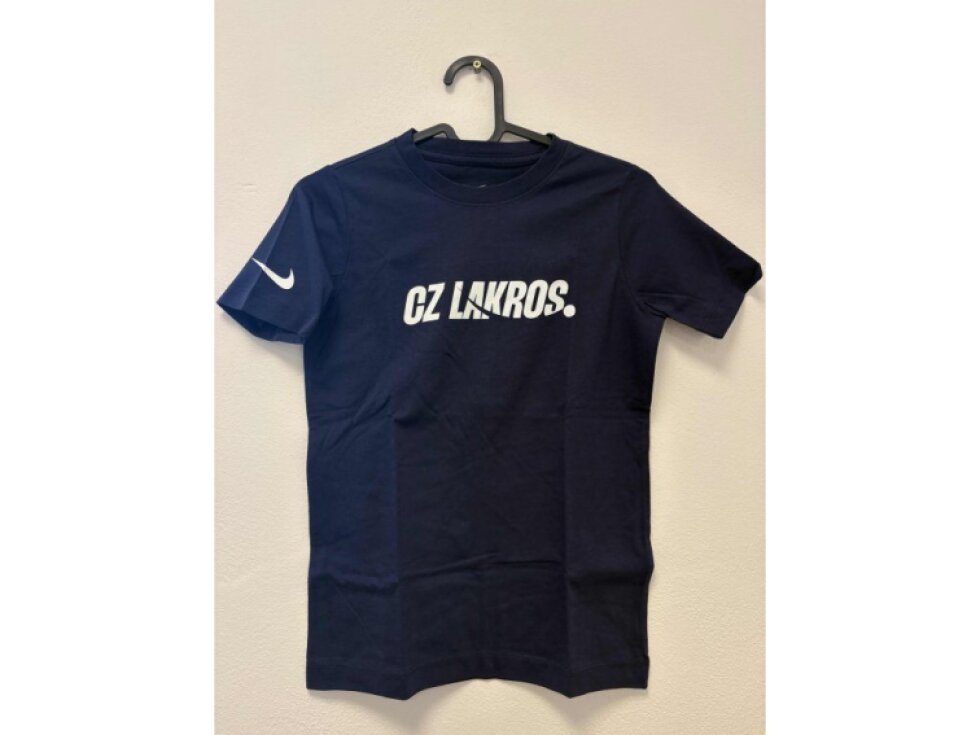 Tmavě modré tričko Nike CZ Lakros – 100% bavlna