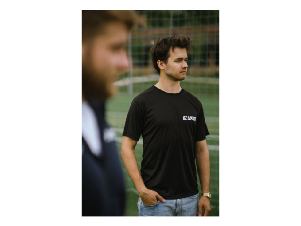 Černé sportovní tričko CZ Lakros 100% polyester