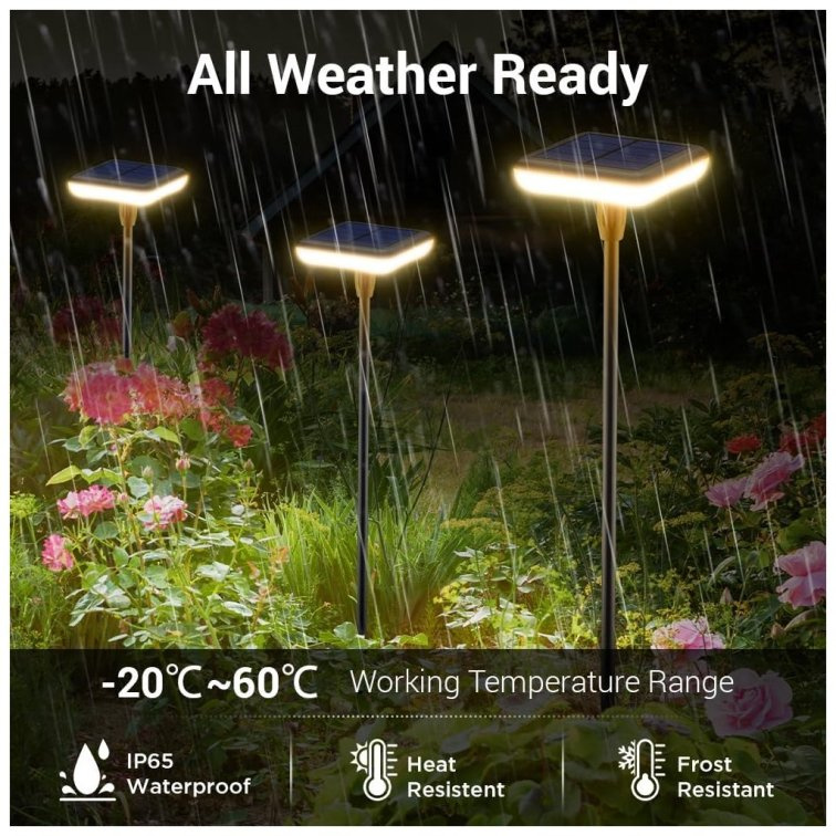 LED solární lampa čtverec - Efekt plovoucího světla