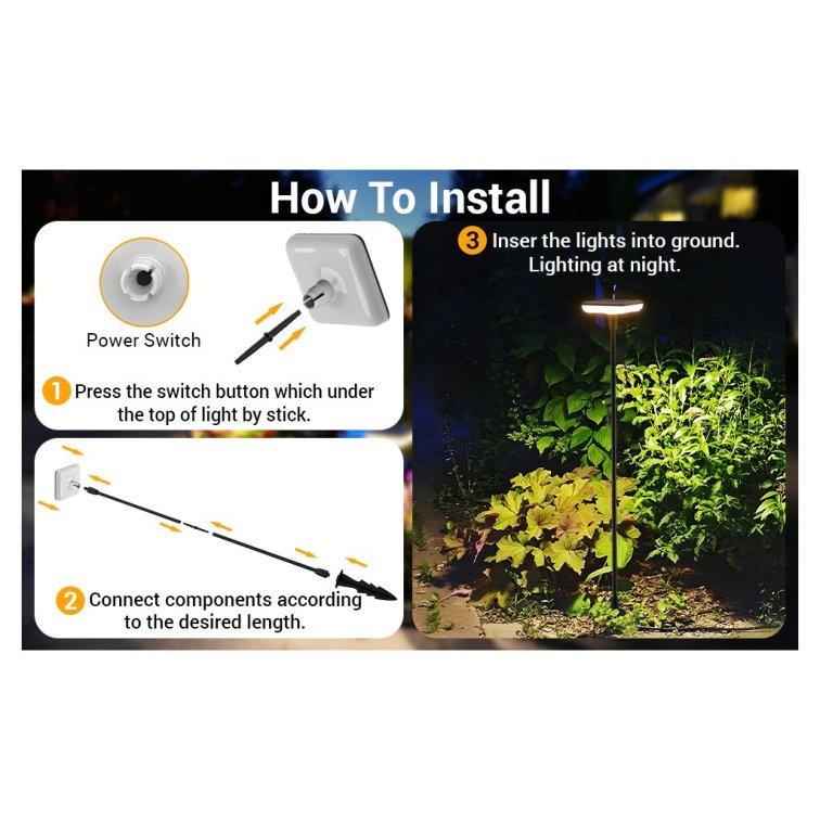 LED solární lampa čtverec - Efekt plovoucího světla