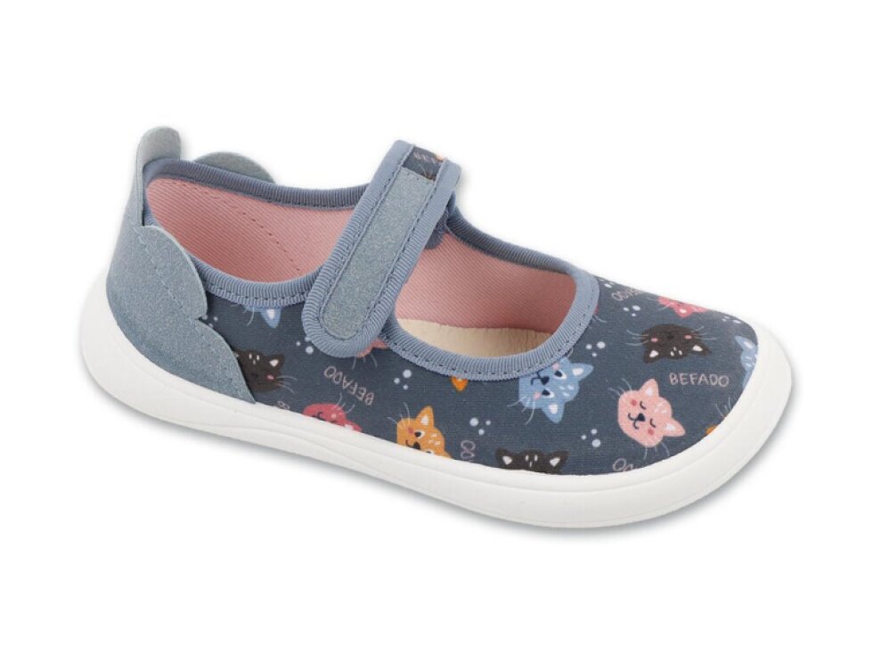 Dívčí balerínky BEFADO BAREFOOT 143X005 - kočky