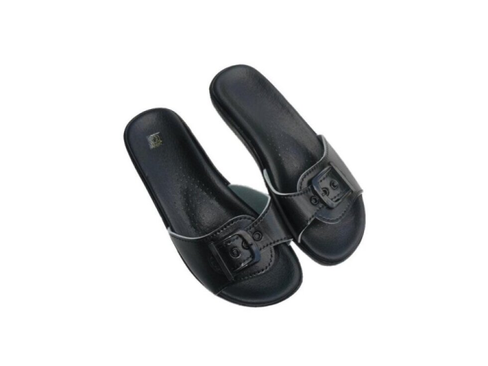 Dámské pantofle hladké FUSBET jednopáskové černá